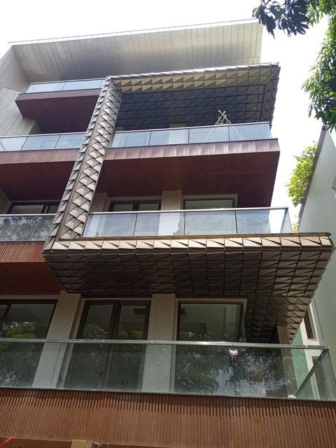 Aluminium Coated Panel and Fluted Louvers at Anand Lok, Delhi